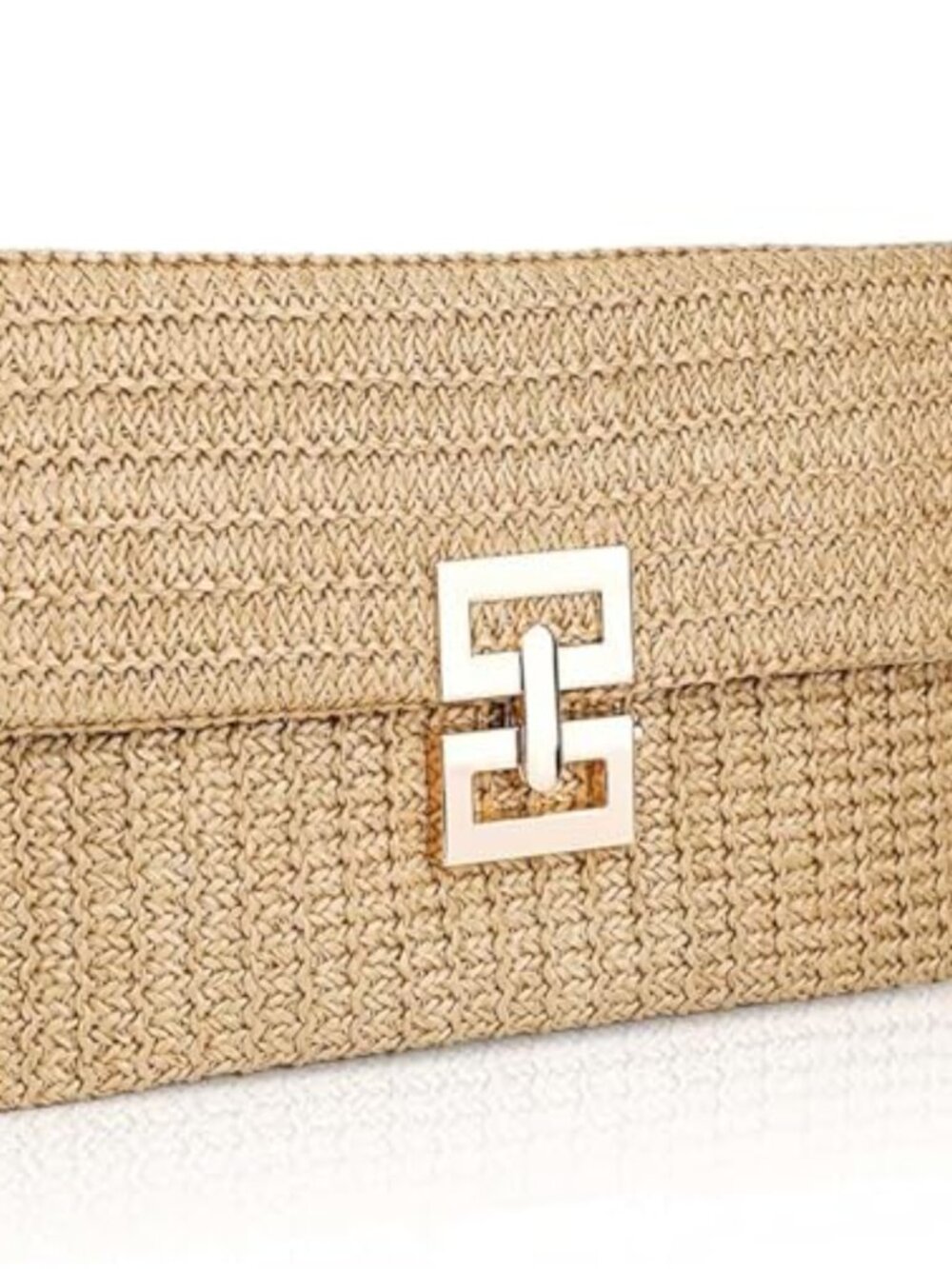 Handwoven Straw Clutch Purse Women Boho Woven Wallet Beach Summer Bag